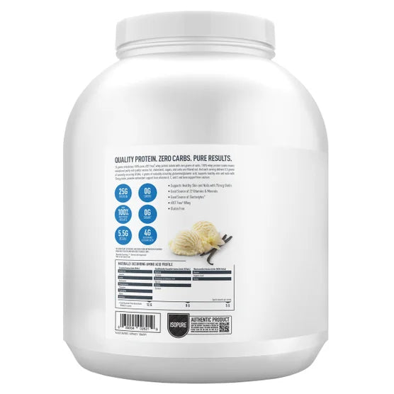 Isopure Zero Carb Whey Protein Powder, Simply Vanilla, 3.4 lbs