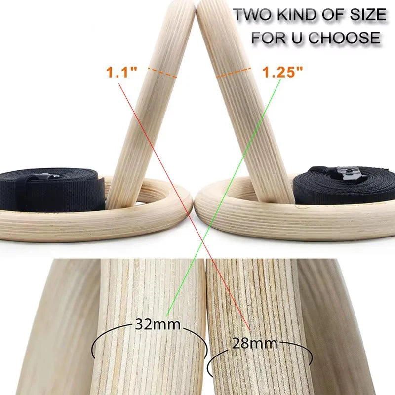 28 mm (FIG/Gymnastic Standard) Wooden Rings