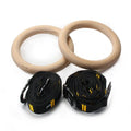 Wooden Gymnastic Rings with Numbered Straps